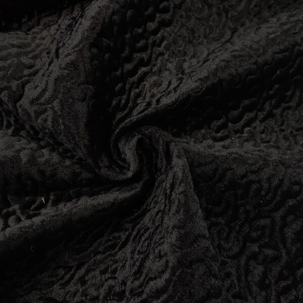 Tessuto Eco Pelliccia simil astrakan tinta unita nero