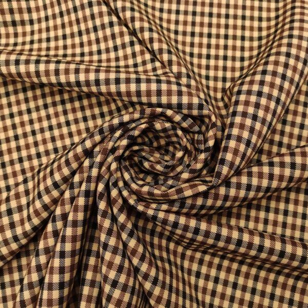 Tessuto tartan nero - marrone - beige