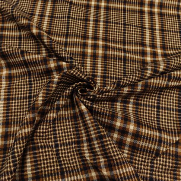 Tessuto Tartan tortora - marrone - blu