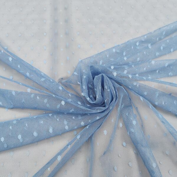 Tessuto Tulle elasticizzato motivo pois tinta unita carta da zucchero