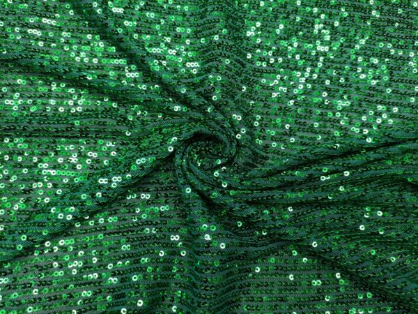 Tessuto Tulle Elasticizzato Ricamato con paillettes verde prato