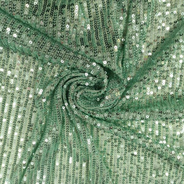 Tulle elasticizzato ricamato con paillettes verde salvia