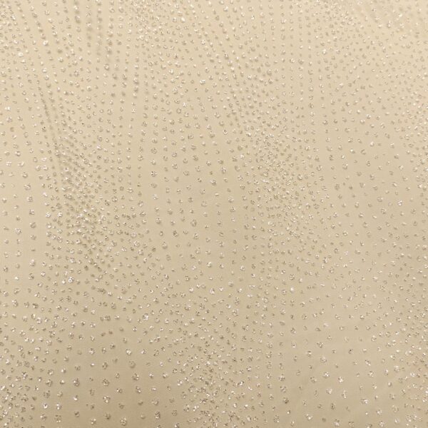 Tessuto Tulle mano seta con Glitter motivo pois astratti bianco seta