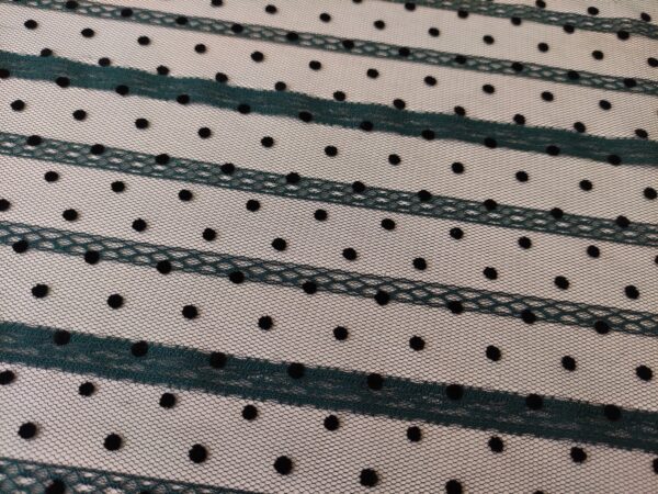 Tessuto tulle motivo pois verde bottiglia