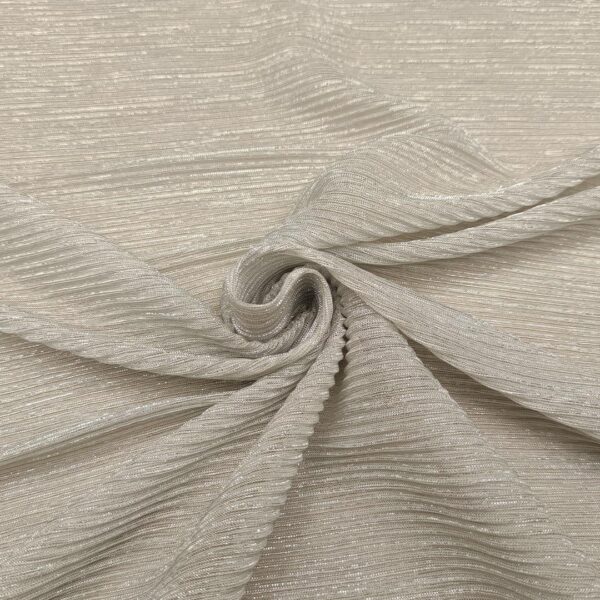 Tessuto Tulle Plissè lamè tinta unita argento