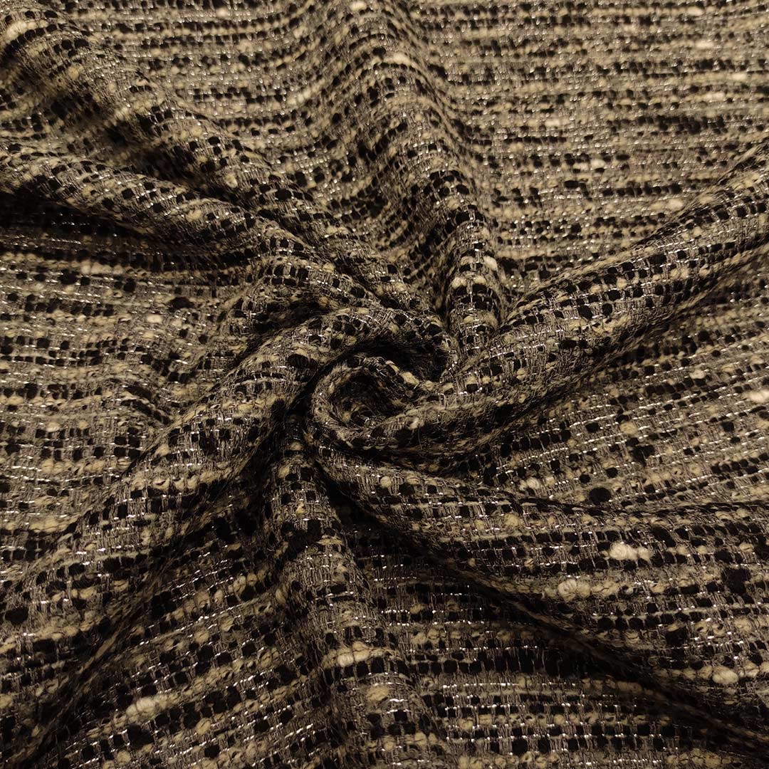 AHANDMAKER Tessuto tweed di lana, 90 cm, resti di lana, quadrati
