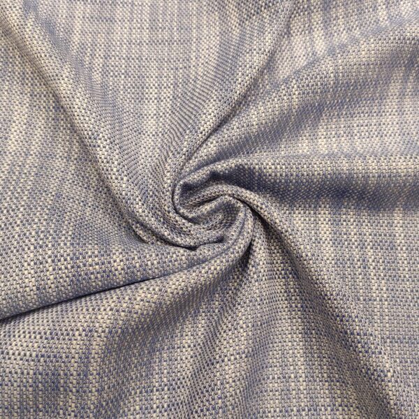 Tessuto Tweed Bouclé in cotone blu navy - bianco - oro