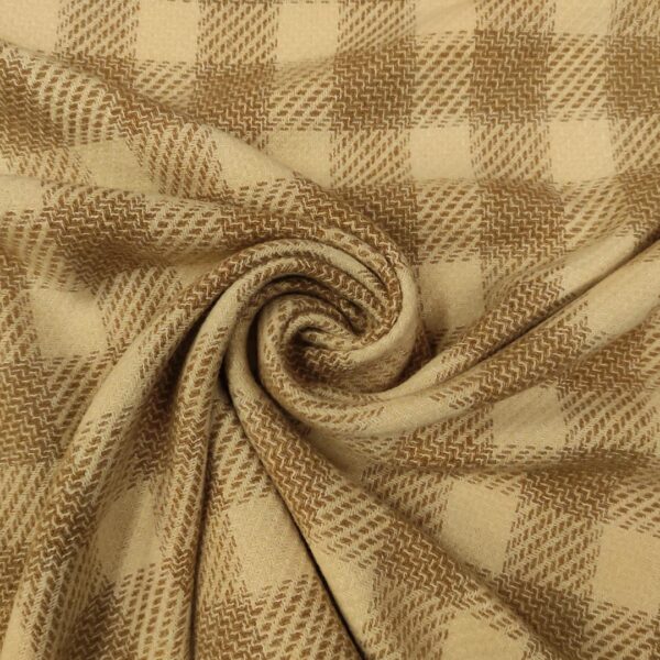 Tessuto tweed bouclè panna - cammello