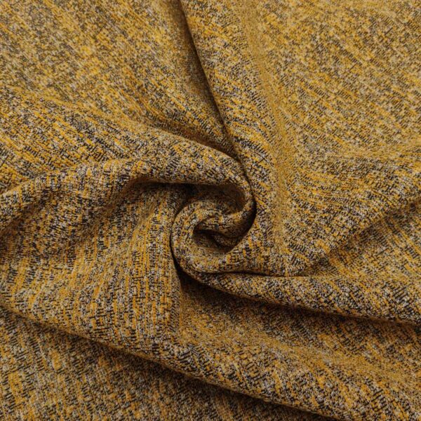 Tessuto Tweed double face giallo - nero