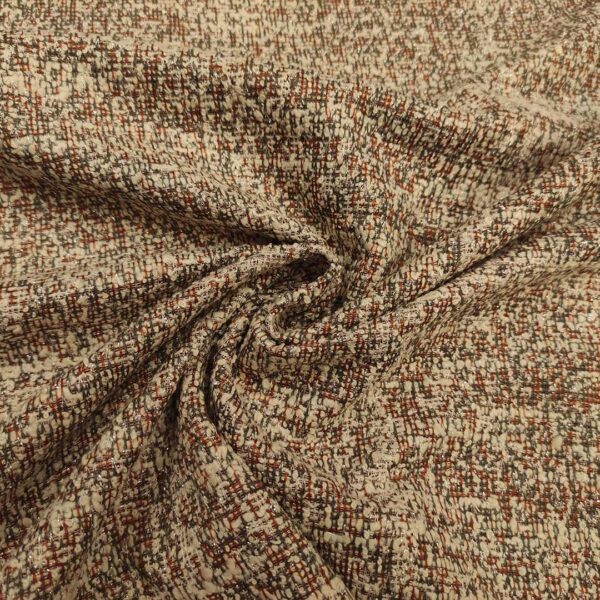 Tessuto Maglia Tweed Lurex bianco - ruggine