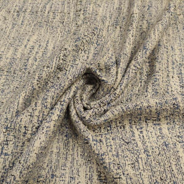 Tessuto Maglia Tweed Lurex celeste - bianco