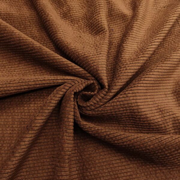 Tessuto Velluto a coste tinta unita marrone