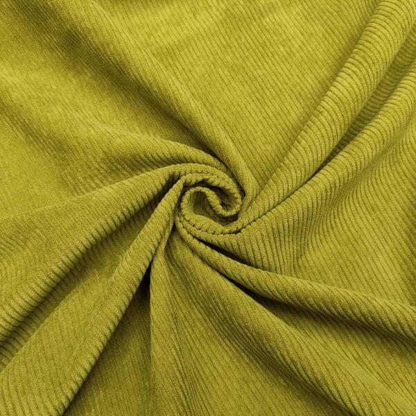 Tessuto Velluto a coste tinta unita verde acido