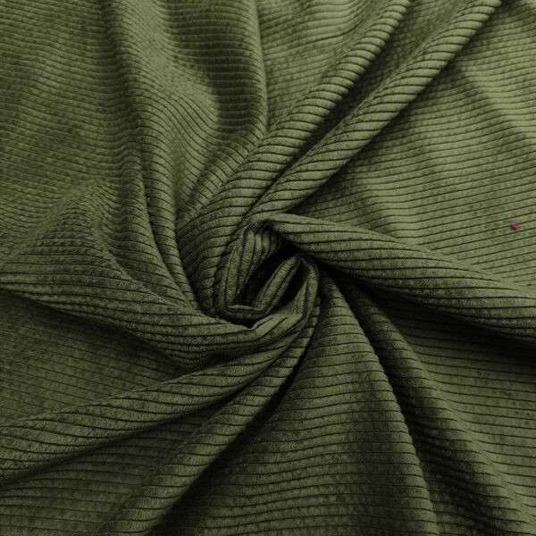 Tessuto Velluto a coste tinta unita verde militare