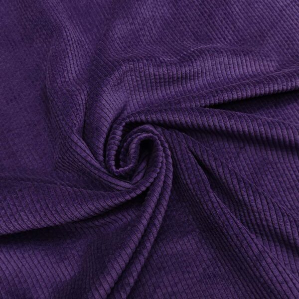 Tessuto Velluto a coste tinta unita viola