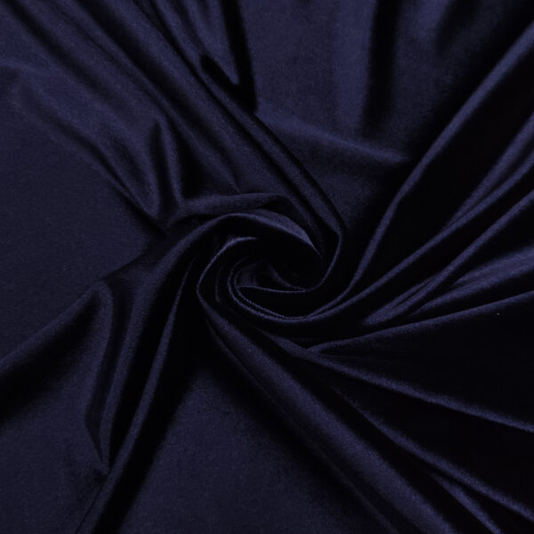 Tessuto velluto elasticizzato tinta unita blu notte