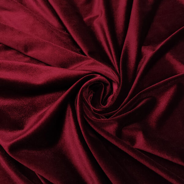 Tessuto velluto elasticizzato tinta unita bordeaux