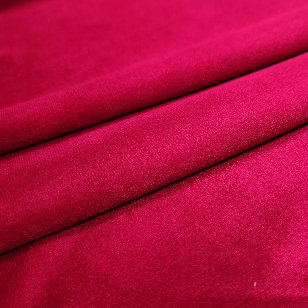 Tessuto in velluto riccio di alta qualità, materiale velours elasticizzato, 150 cm, extra largo, EP (vino, 1 metro
