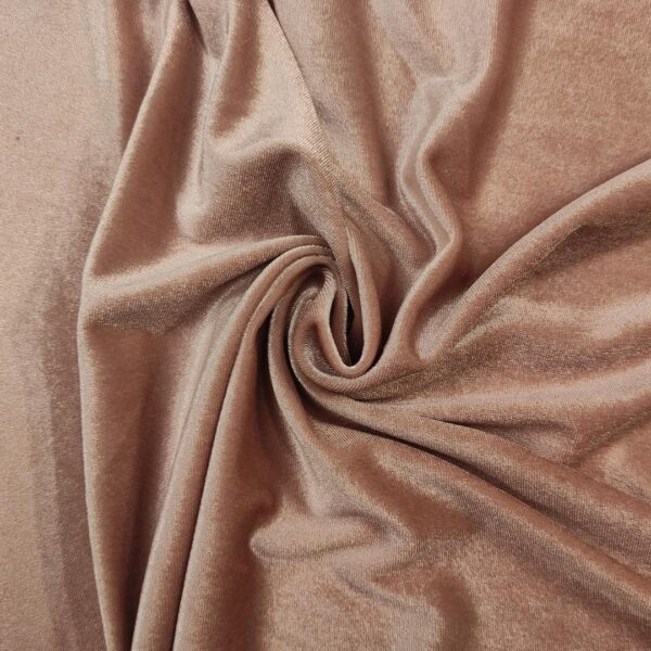 Tessuto velluto elasticizzato tinta unita rosa cipria