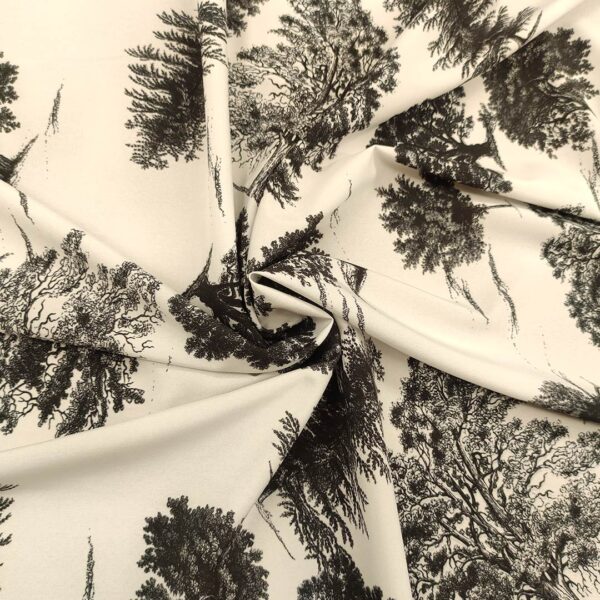 Tessuto Viscosa a fantasia motivo astratto nero - bianco