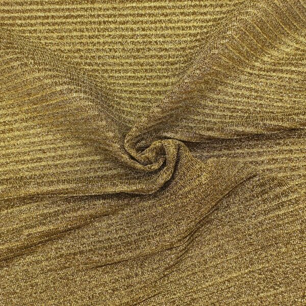 Tessuto Jersey lurex plissè oro