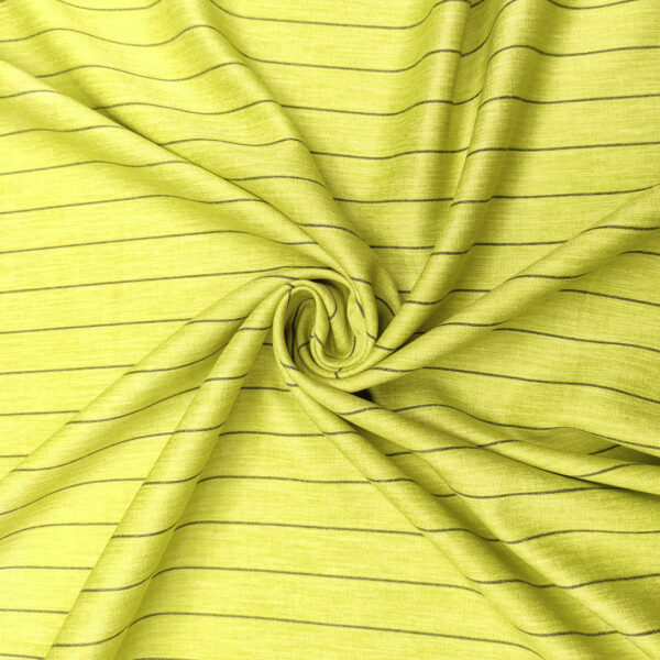 Tessuto Cady Elasticizzato effetto melange motivo rigato mela - nero