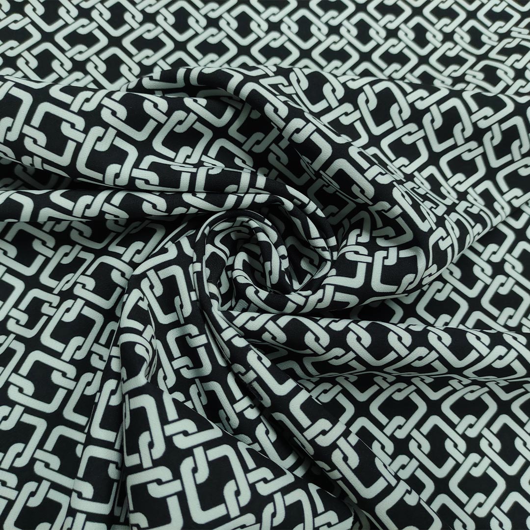 Tessuto A Metraggio Elasticizzato ABAKUHAUS – Geometrico Corda Marino, 10m X 230cm, Microfibra Stampata – Per Abbigliamento E Arredamento