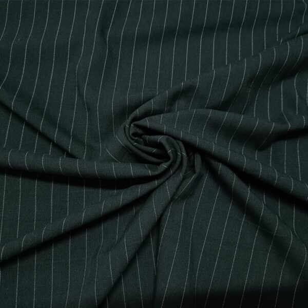 Tessuto Cady mano lana motivo gessato nero - bianco