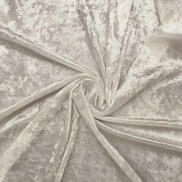 Tessuto ciniglia elasticizzato effetto invecchiato tinta unita bianco