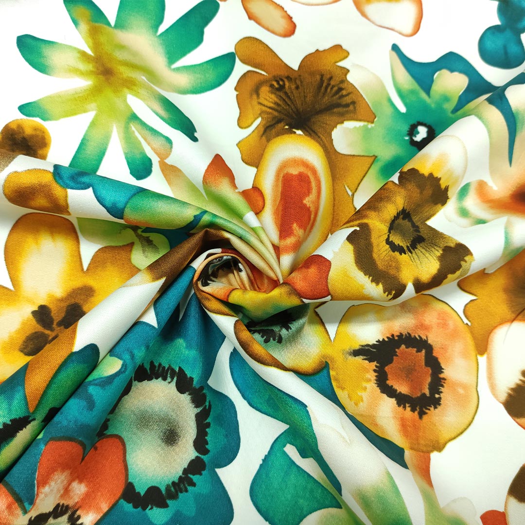 Yards Tessuto Di Cotone Leggero 100% Per Cucito, Motivo Floreale Boho Jaipuri, Larghezza 110 Cm, Turchese, 10 Yard