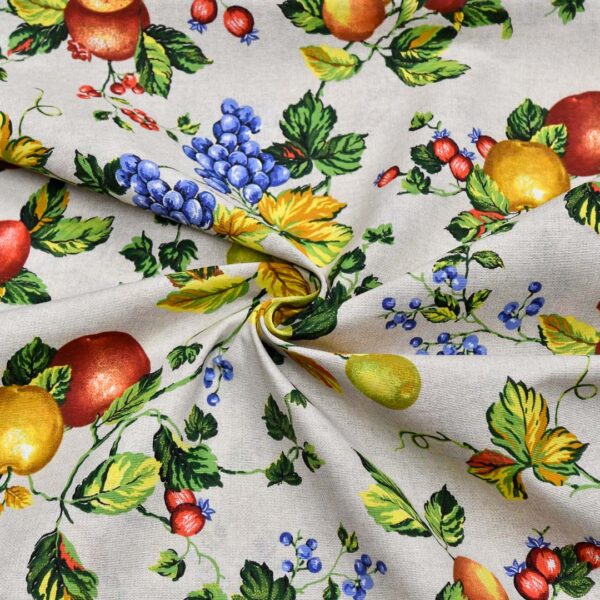 Tessuto Misto Cotone per arredamento a fantasia motivo floreale beige - giallo - verde