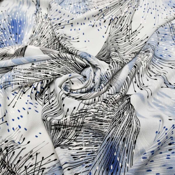 Tessuto Crepe a fantasia motivo astratto nero - carta da zucchero