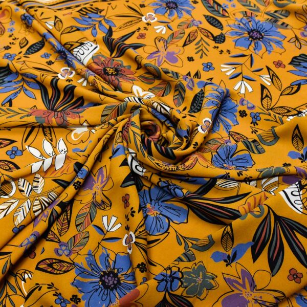 Tessuto Crepe a fantasia motivo senape - carta da zucchero