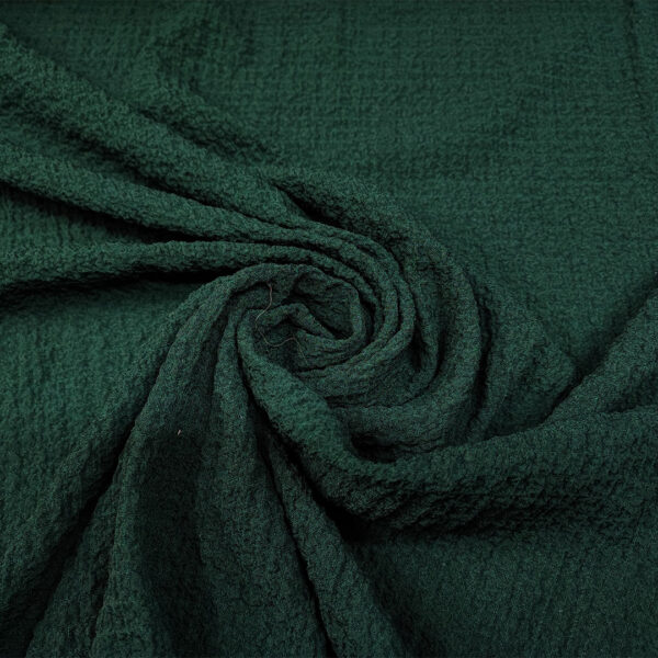 Tessuto Crepe goffrato tinta unita verde bottiglia
