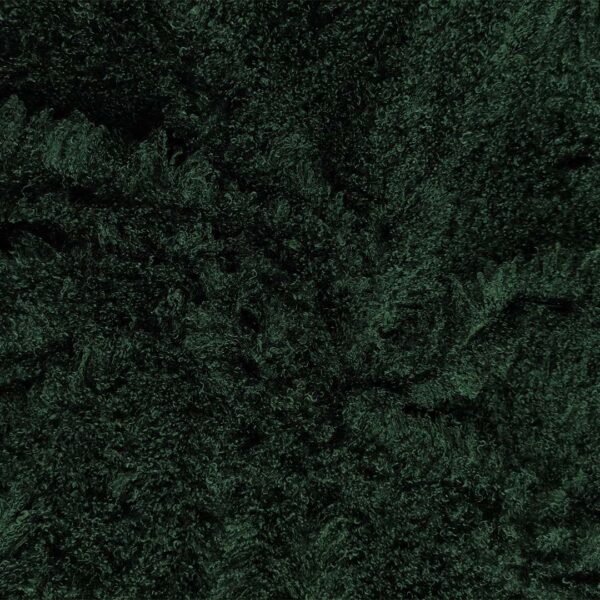 Tessuto Eco Pelliccia Mongolia a pelo riccio tinta unita verde bottiglia