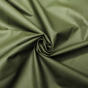 Tessuto Ecopelle per abbigliamento tinta unita verde militare