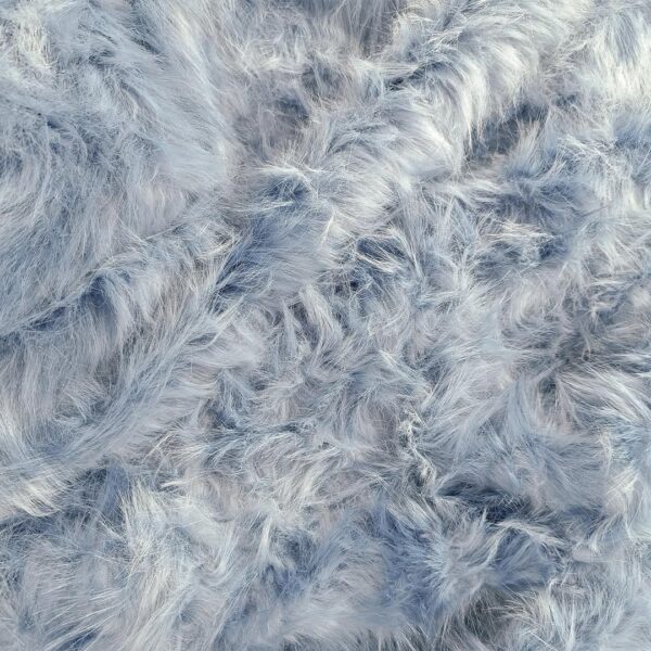 Tessuto Eco Pelliccia a pelo lungo motivo sfumato carta da zucchero - celeste