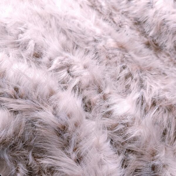 Tessuto Eco Pelliccia a pelo lungo motivo sfumato rosa antico