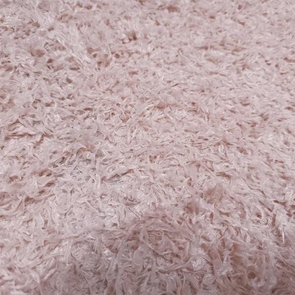 Tessuto Eco Pelliccia a piumette tinta unita rosa antico