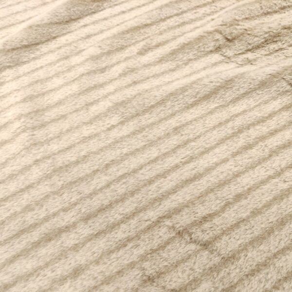 Tessuto Eco Pelliccia motivo rigato beige chiaro - beige scuro