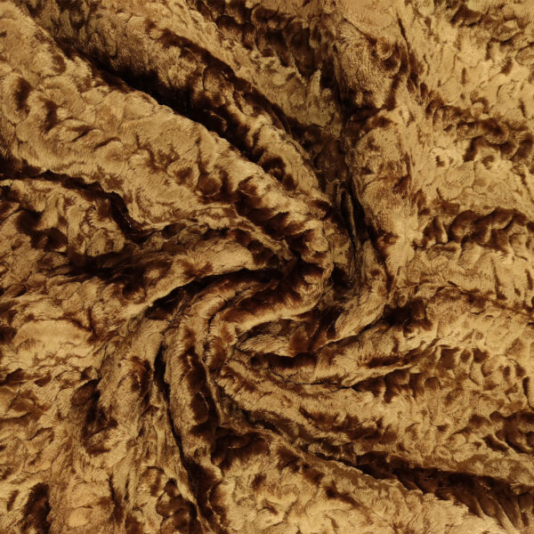 Tessuto Eco Pelliccia simil astrakan tinta unita oro