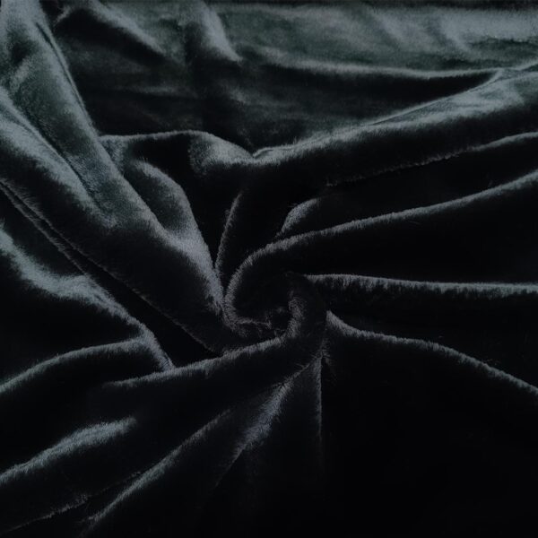 Tessuto Eco Pelliccia Castorino tinta unita nero