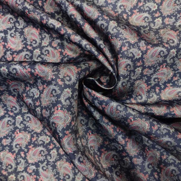 Tessuto fodera a fantasia motivo astratto blu - carta da zuccheri - rosa