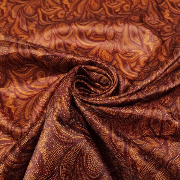 Tessuto fodera a fantasia motivo floreale cashmere ruggine - vinaccio