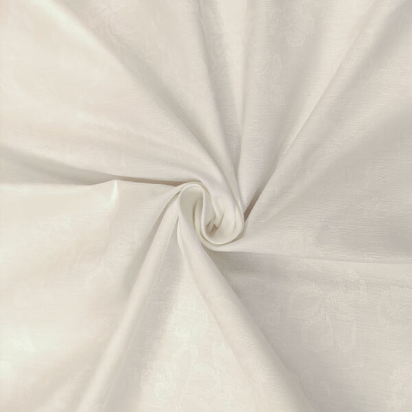 Tessuto Gabardine di cotone Jacquard tinta unita bianco