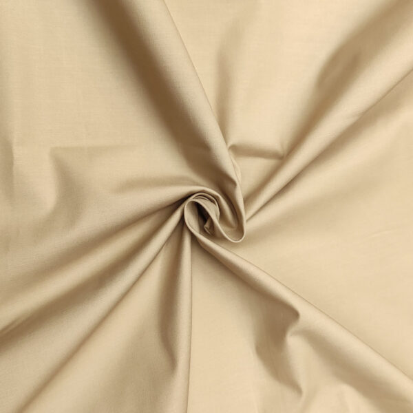 Tessuto Gabardine di cotone tinta unita beige