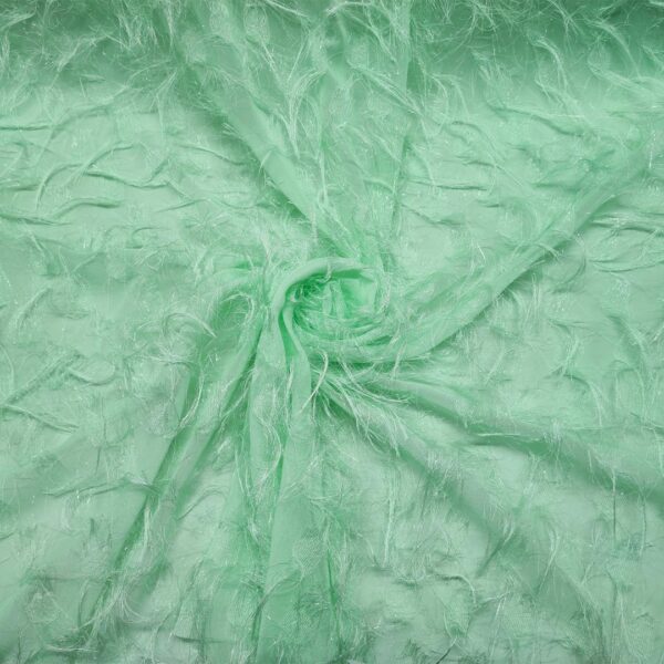 Tessuto Georgette con frange verdino