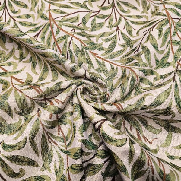 Tessuto per arredo Gobelin a fantasia motivo floreale beige - verde