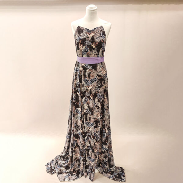 Tessuto Jersey a fantasia motivo floreale cashmere marrone - beige - carta da zucchero