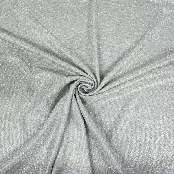 Tessuto Jersey glitter argento